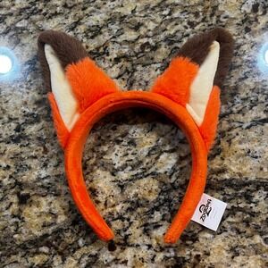 Disney Zootopia 2 Nick Wilde Fox Ears Plush Headband Orange Brown Cosplay